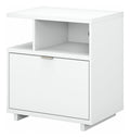 Pure White Lateral File Cabinet with Shelves K7817