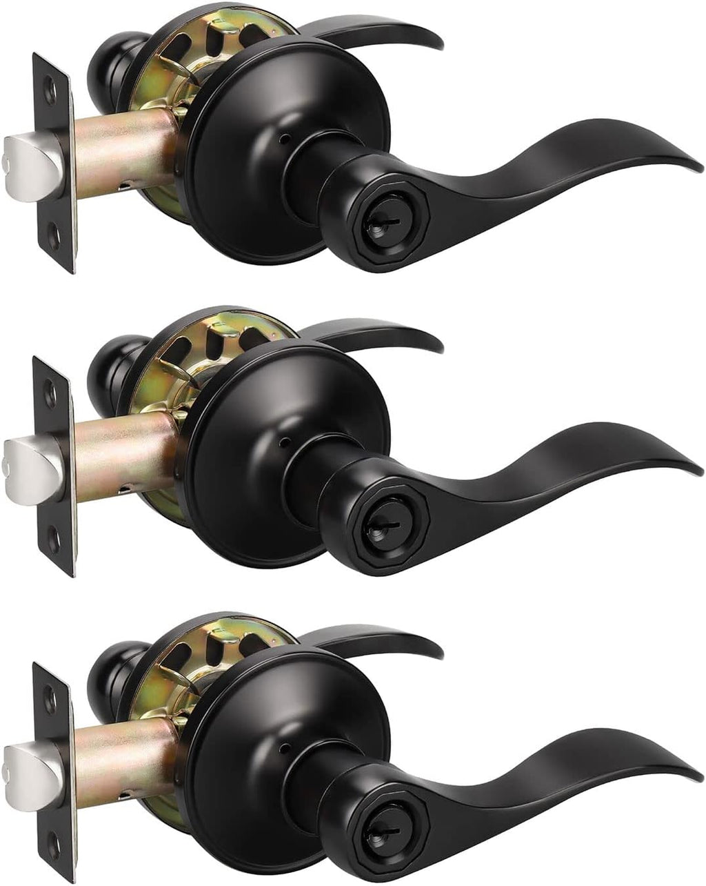 Matte Black Privacy Door Levers E6533
