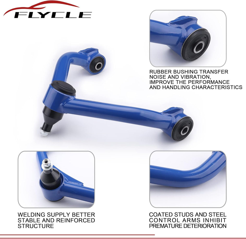 Forged Front Upper Control Arms 2-4" Lift 2 PCS Blue Tubular Suspension Adjustable G113