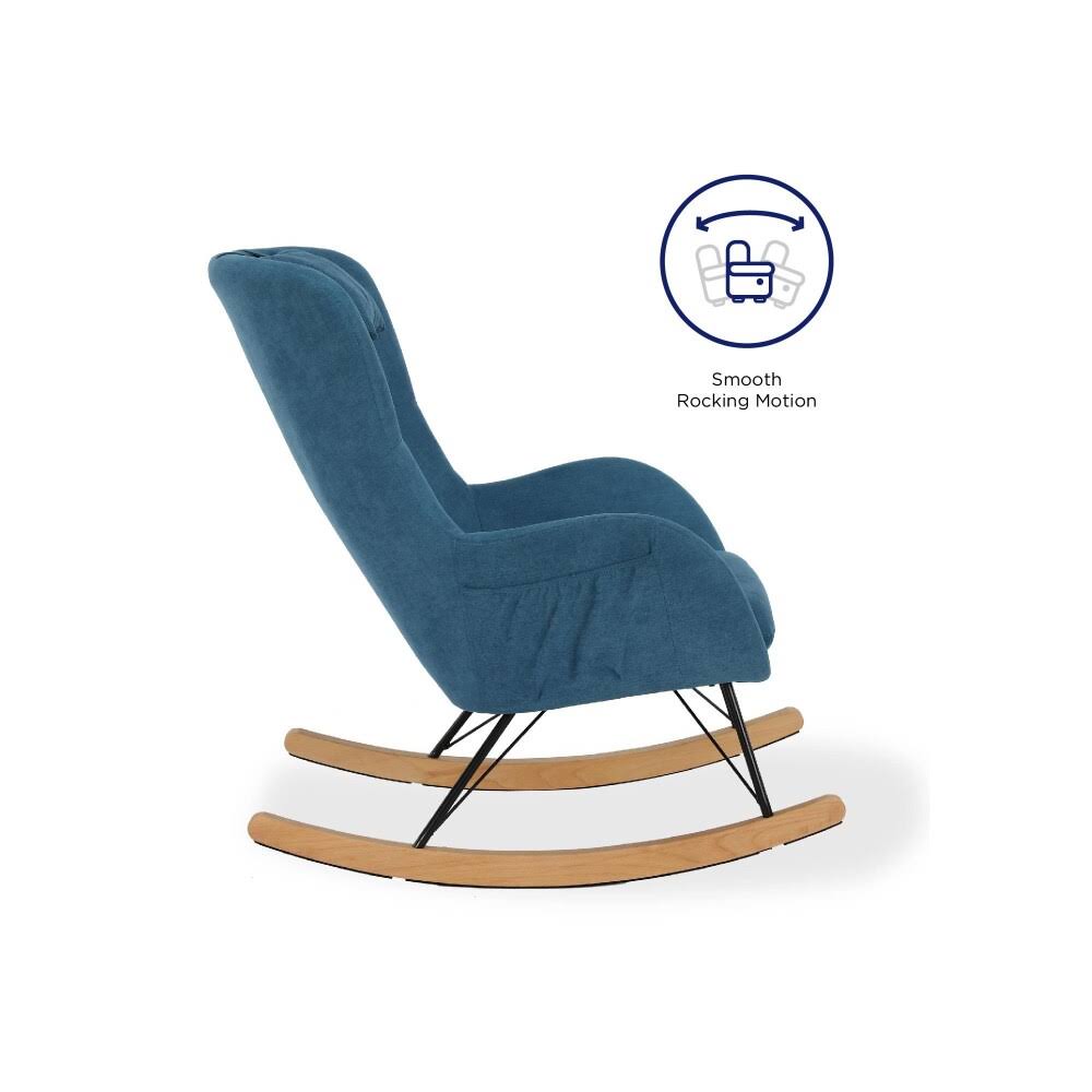 Blue Rocker Chair with Storage Pockets I5536