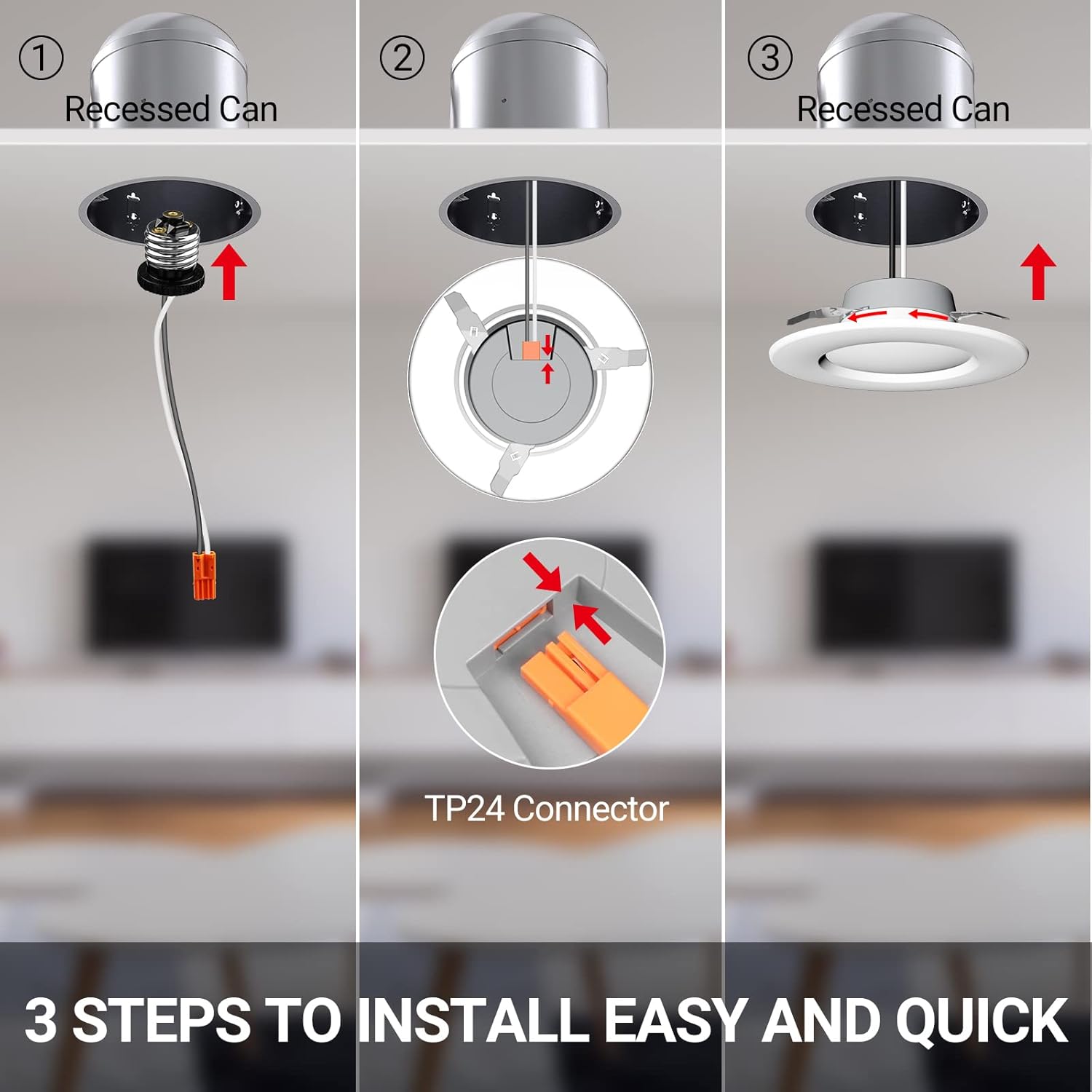 5/6 LED Recessed Downlights WiFi Dimmable 15W 1200 LM 4PCS Pack of 2 S8434