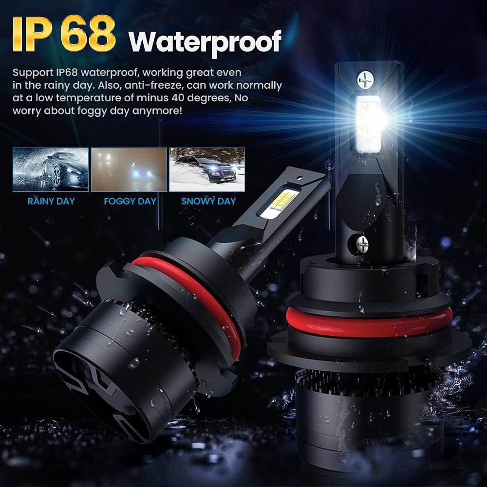 9007 HB5 LED Bulbs 100W 6000K High/Low Conversion Kit Pack of 2 J16685