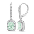 18K White Gold Blue Moissanite Dangle Earrings Q499