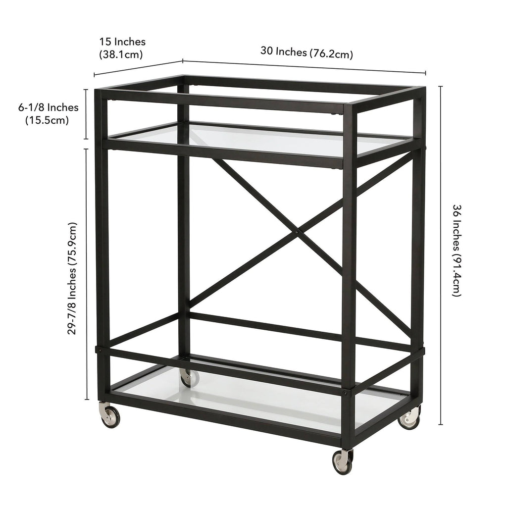 Satin Nickel Bar Cart A90920