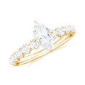 14K Yellow Gold Moissanite Solitaire Engagement Ring with Side Stones F56446