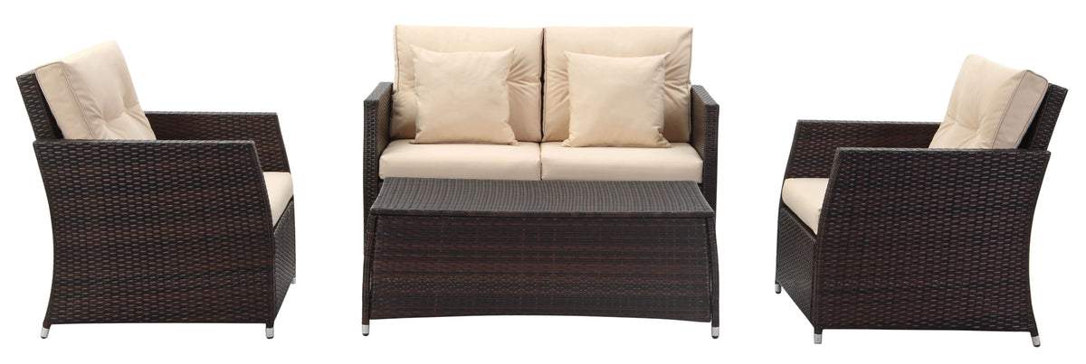 4 Piece Wicker Outdoor Living Set Y1658