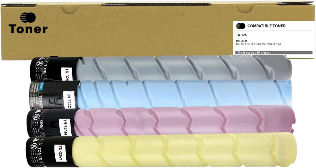 Compatible Konica Minolta 4-Pack TN-324 Replacement Toner C853128