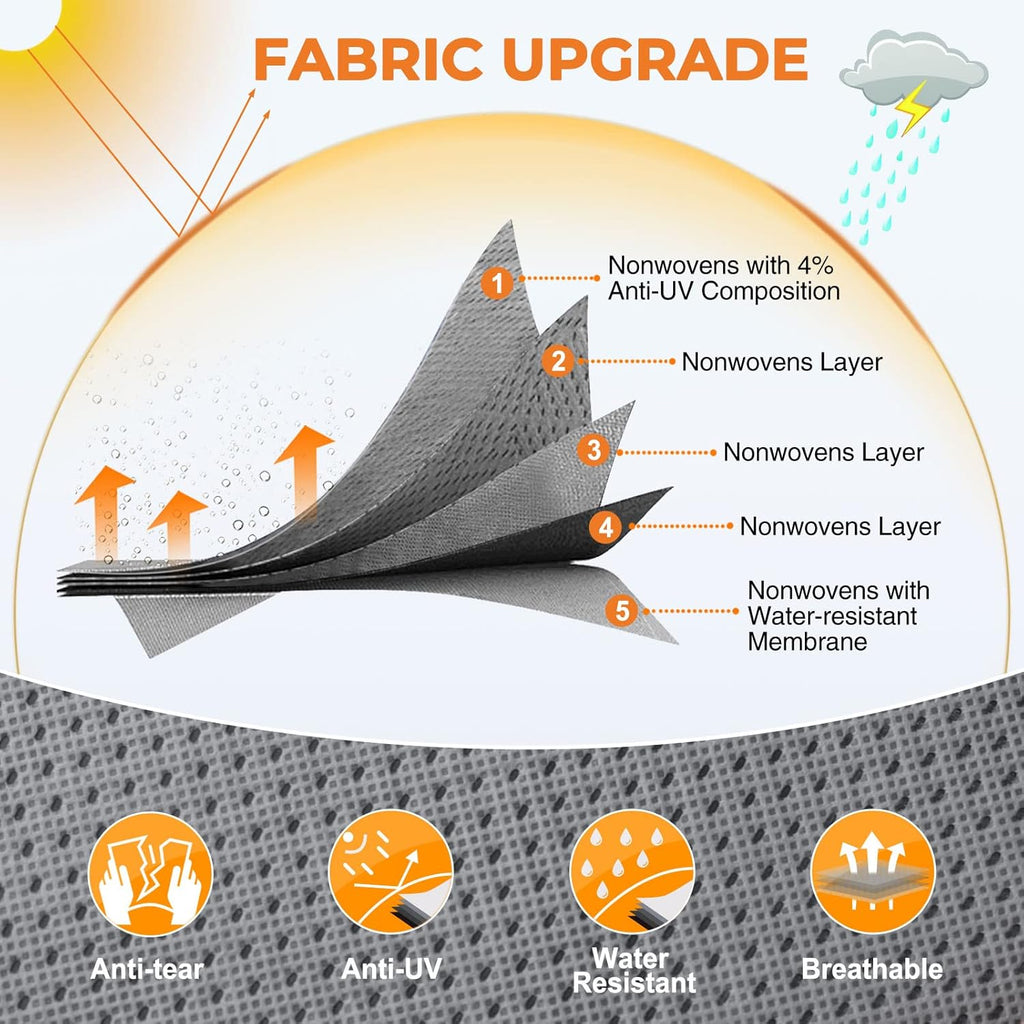 Heavy Duty 5 Layers Anti-UV Camper Cover for 22'1 - 24' Motorhome with Gutter Spout Covers Z8711