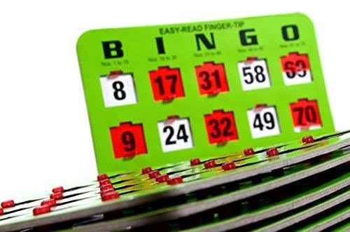 Green Bingo Heavy Duty 5 Ply Jumbo Shutter Slide Cards A48383
