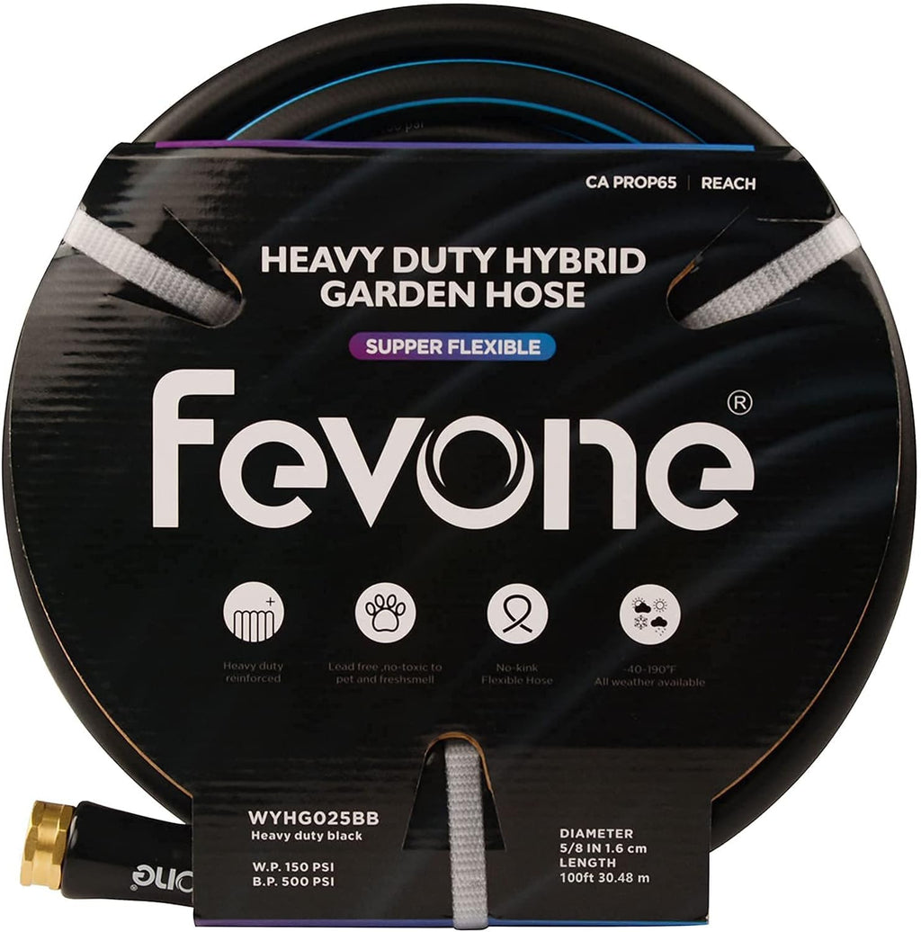 100 ft Heavy Duty Hybrid Garden Hose with 3/4 Brass Fittings G1622
