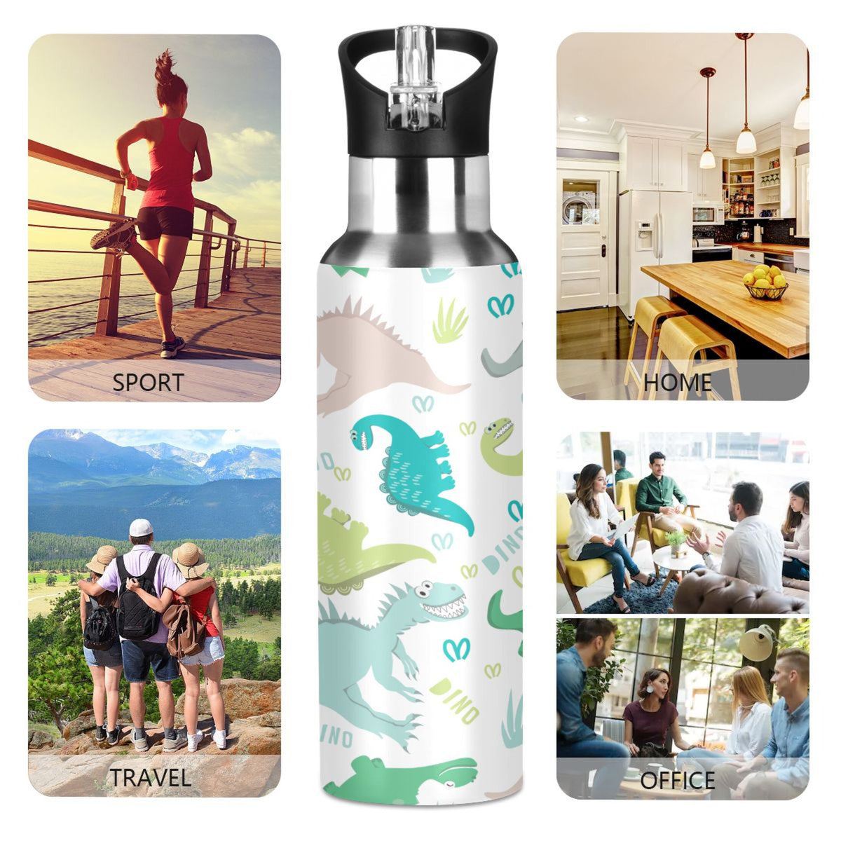 Stainless Steel Insulated Water Bottle with Straw Lid U4544