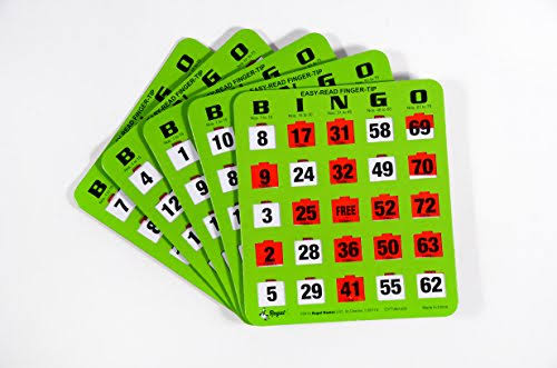 Green Bingo Heavy Duty 5 Ply Jumbo Shutter Slide Cards A48383