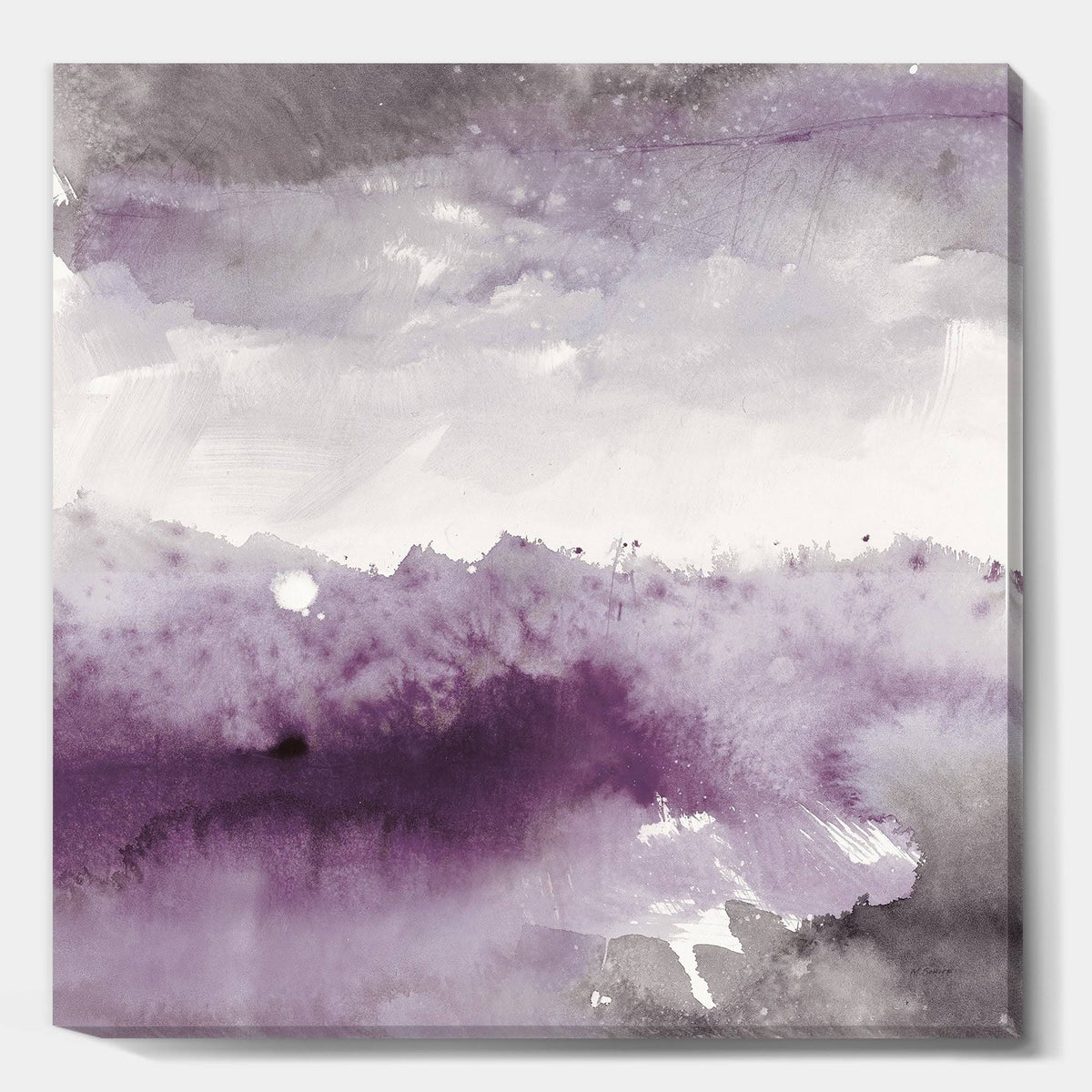 Amethyst and Grey Shabby Chic Canvas Artwork Print - 36 in. Wide x 36 in. High E69060