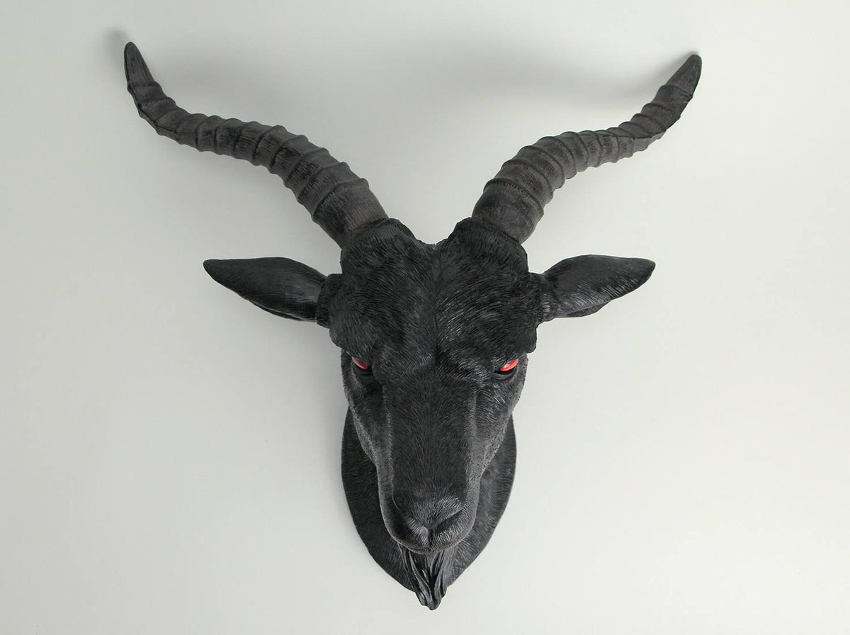Black Baphomet Goat Head Wall Hanging Decor U177216