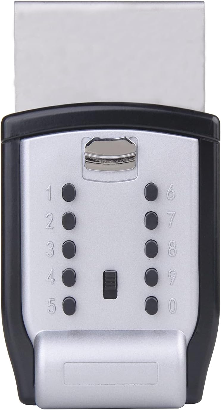 Car Window Lockbox with Protective Rubber Cover, Holds 1-5 Keys A826