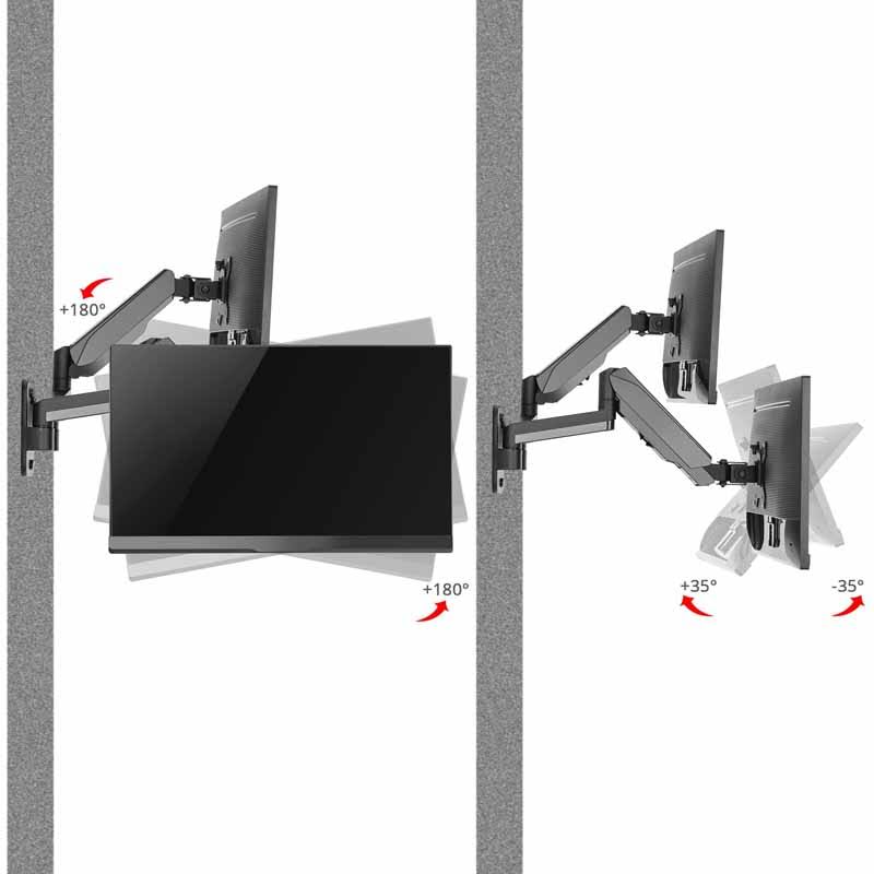 Dual Monitor Wall Mount Bracket for 2 LCD Displays N6965