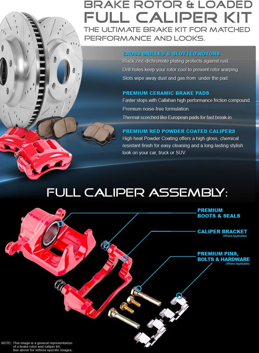 6 Lug Brake Disc Rotors with Ceramic Brake Pads A6233