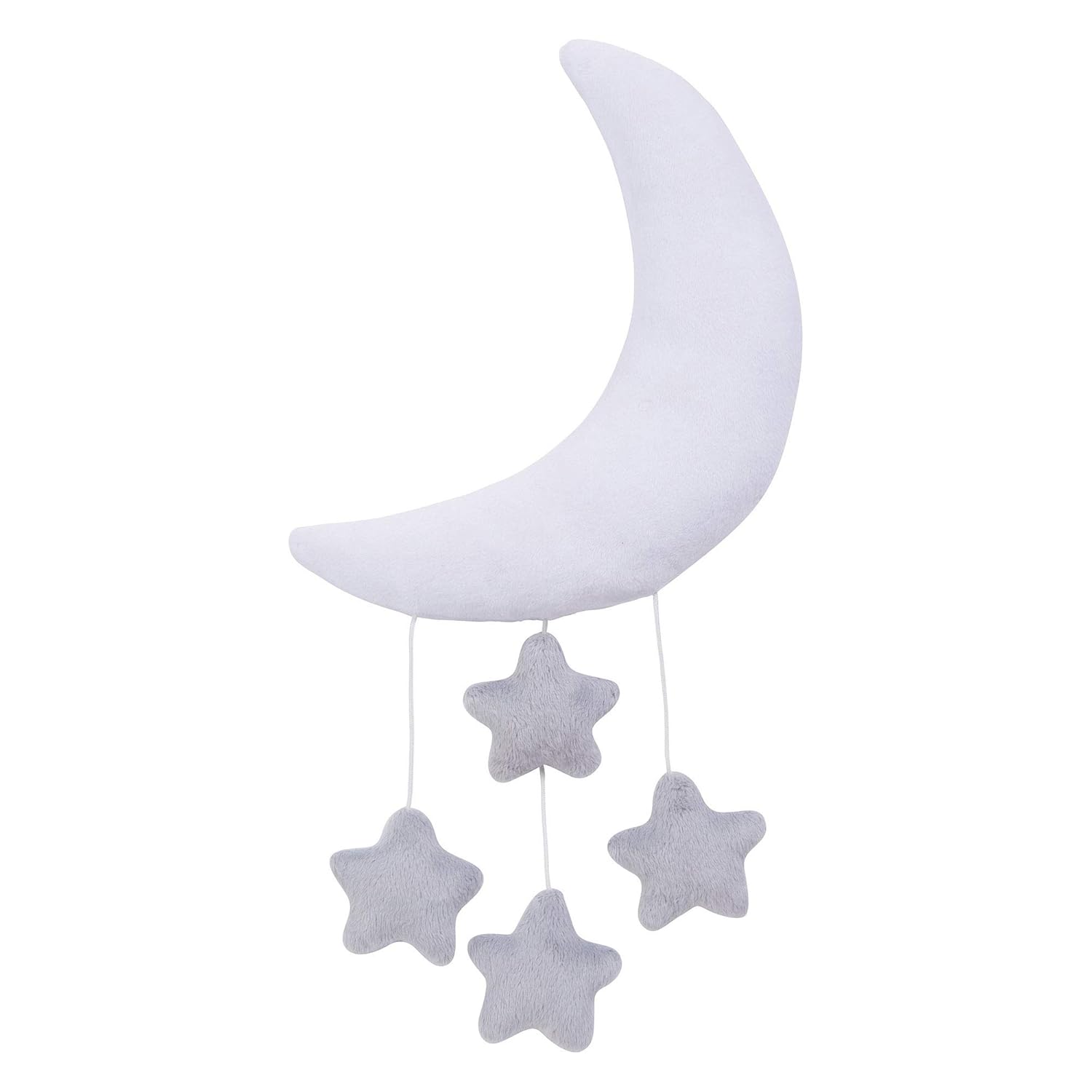 Grey and White Moon and Stars Baby Crib Musical Mobile L977391