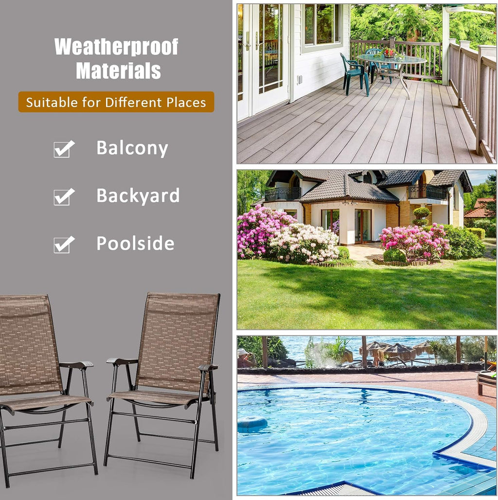 2-Pack Patio Dining Chairs with Armrest Q335