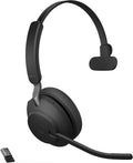 Jabra Evolve2 65 UC Wireless Headphones with Link380a, Stereo, Black – Wireless Bluetooth Headset for Calls and Music, 37 Hours of Battery Life, Passive Noise Cancelling Headphones A238