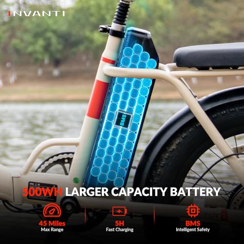 20" Step-Thru Fat Tire Electric Bike with Rear Rack, 7-Speed, Front Suspension G566449