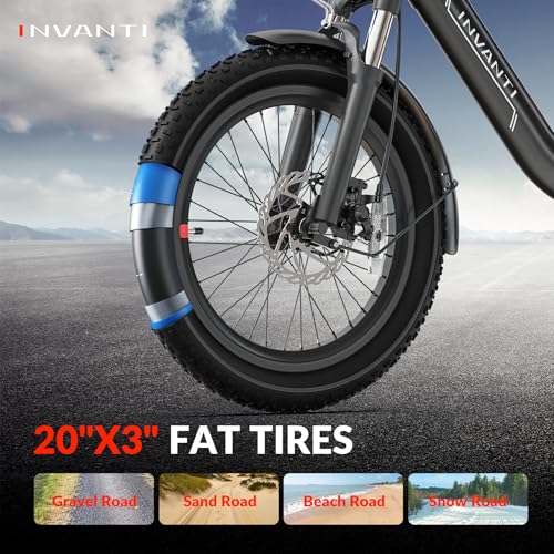 20" Step-Thru Fat Tire Electric Bike with Rear Rack, 7-Speed, Front Suspension G566449