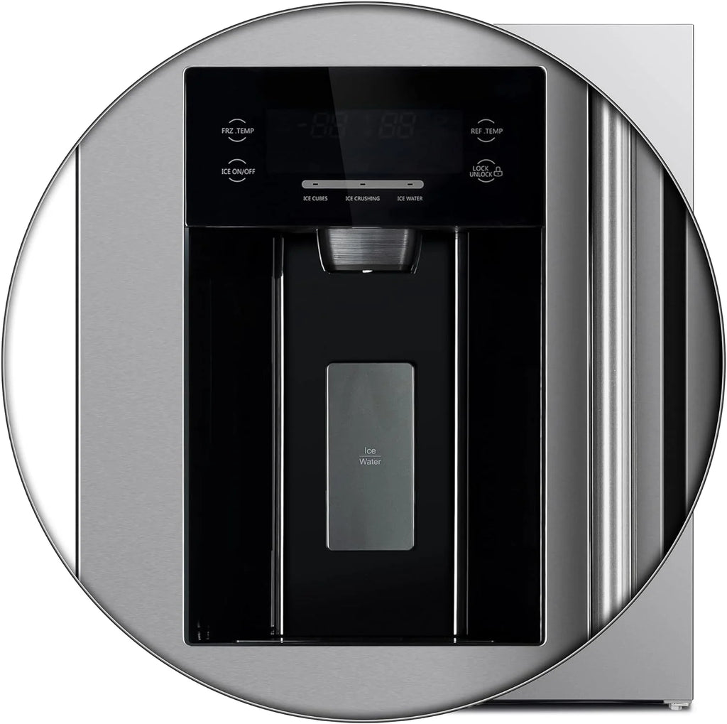 36" Side by Side Stainless Steel Refrigerator with Ice Maker E11292