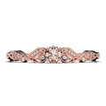 0.75 Carat Round Cut Morganite And Diamond Moissanite Engagement Ring in 925 Sterling Silver With 18k Rose Gold Plating H33446