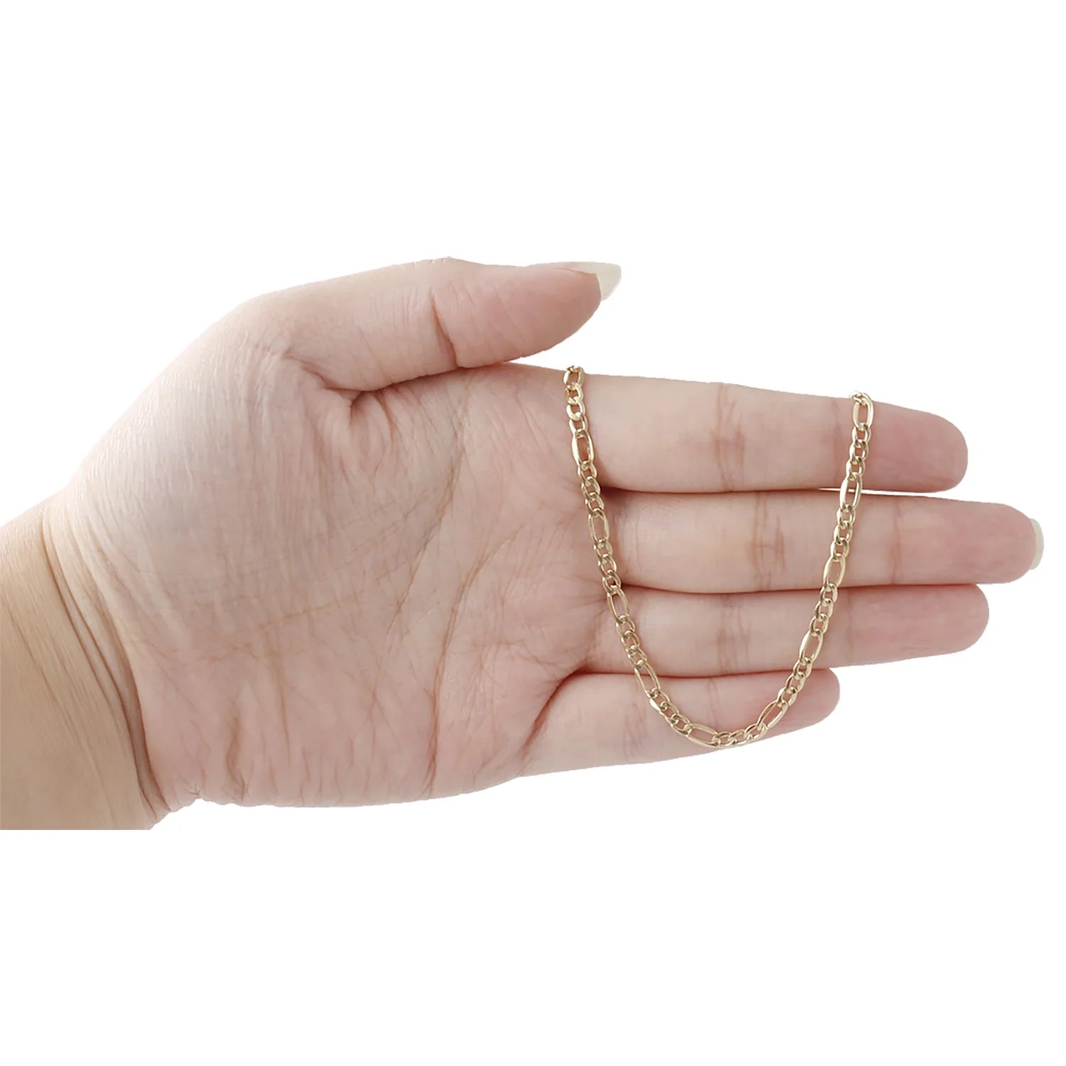 14K Yellow Gold Figaro Link Chain Necklace 24 Inch G6333