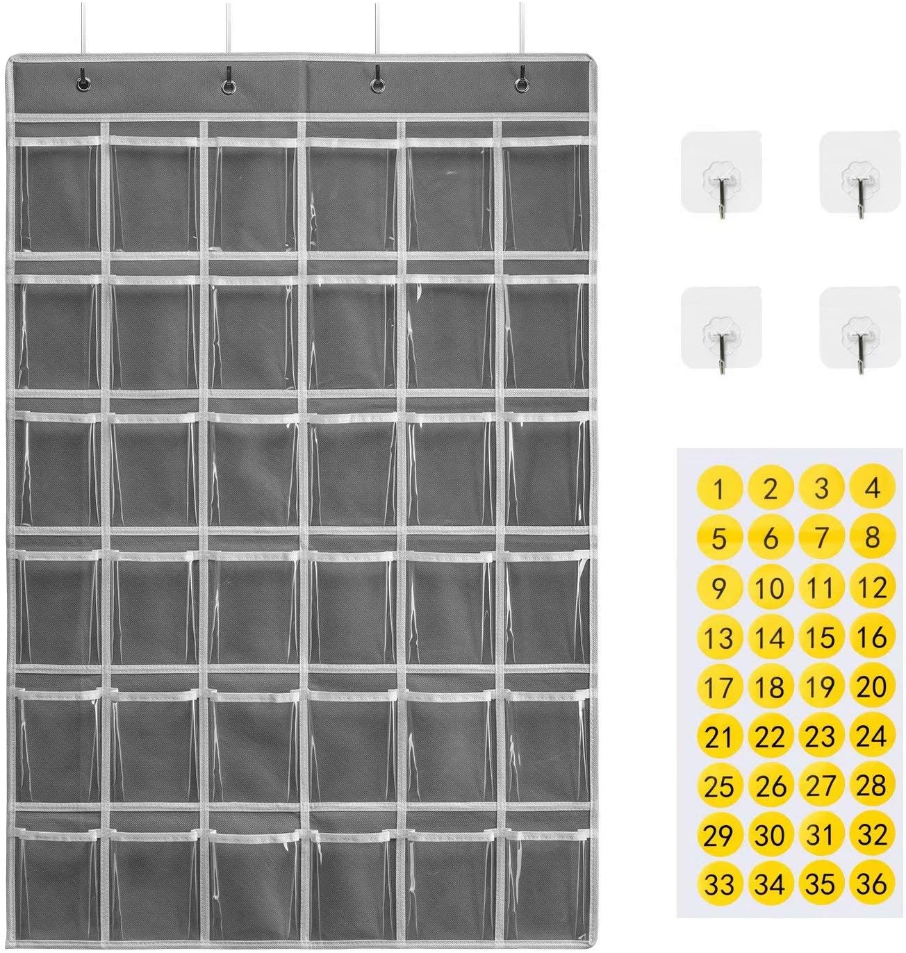 36 Clear Pocket Chart with 36 Number Sticker N8179