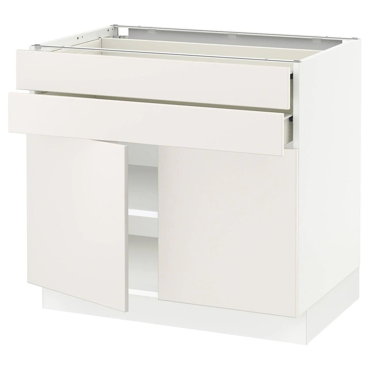 White 2 Door 2 Drawer Base Cabinet M964