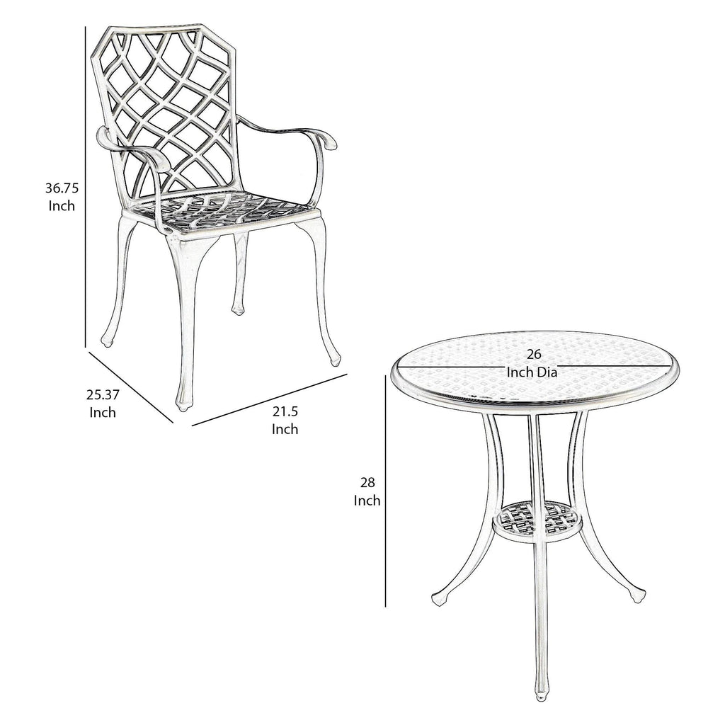 Black Table Set of 1 Table and 2 Chairs with Cabriole Legs L190196