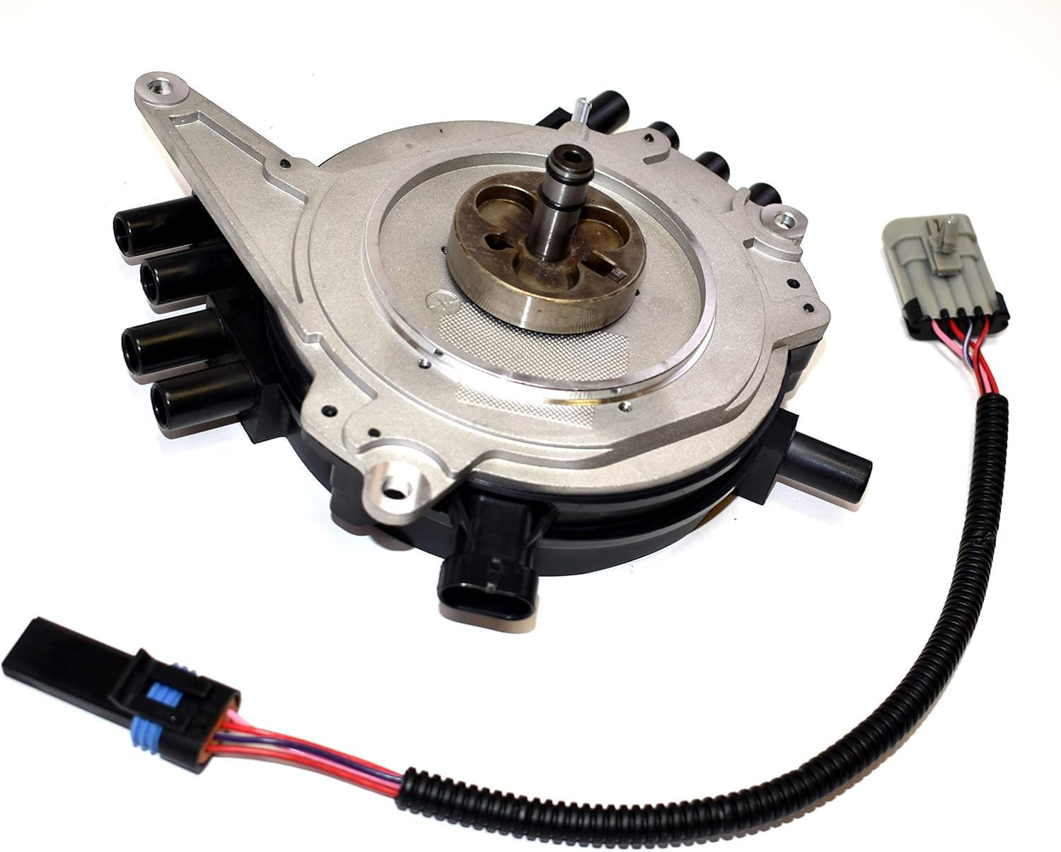 Black Cap Distributor with Spark Plug Wires J74081