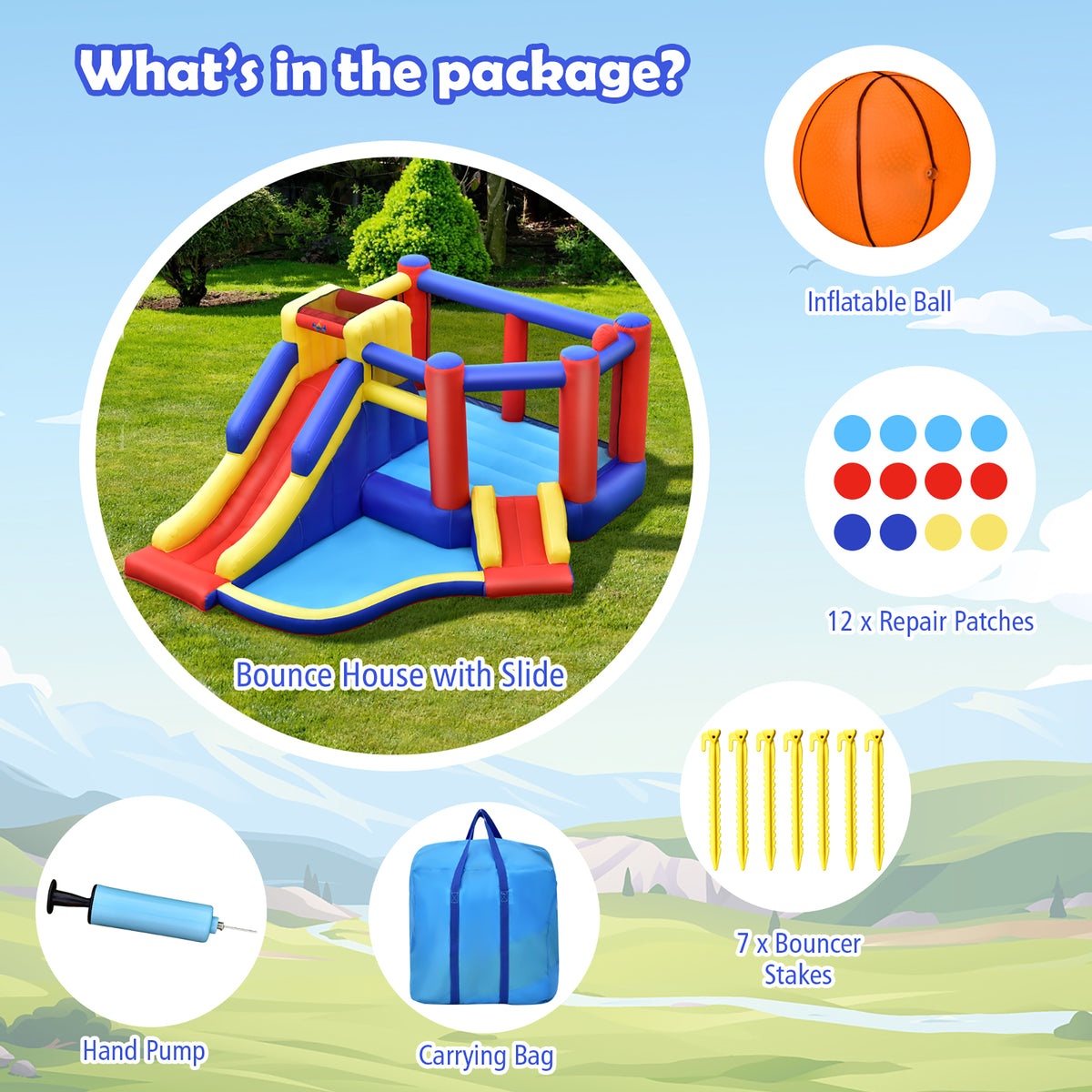 Inflatable Bouncy Castle with Double Slides N436