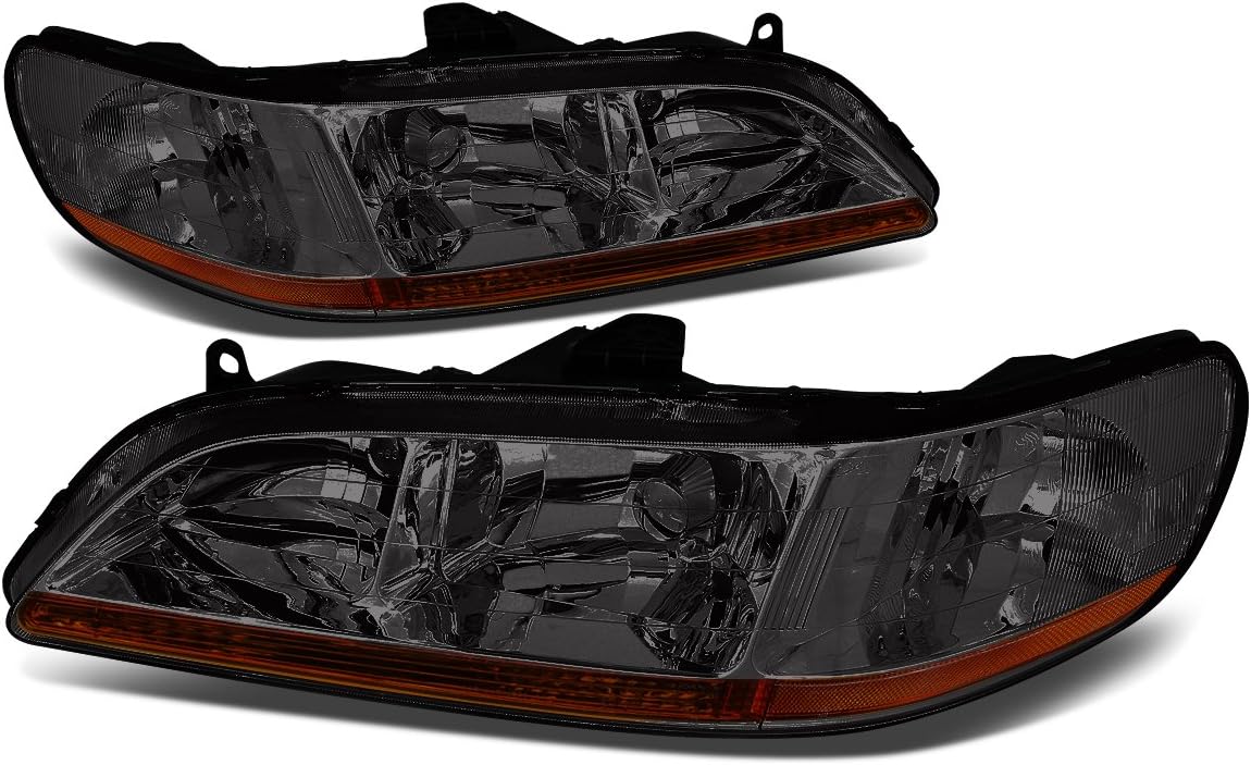 Black Housing Amber Corner Smoked Lens Headlights Assembly P901