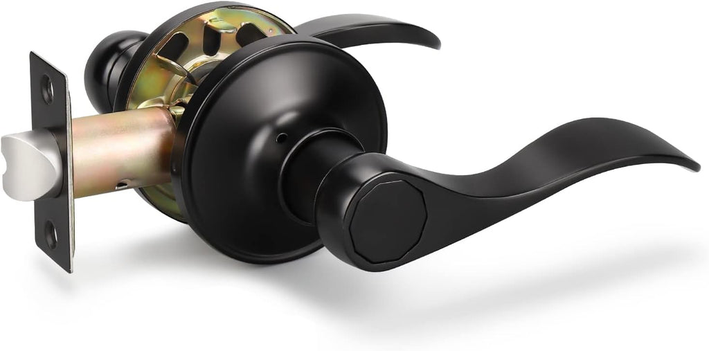 Matte Black Privacy Door Levers E6533