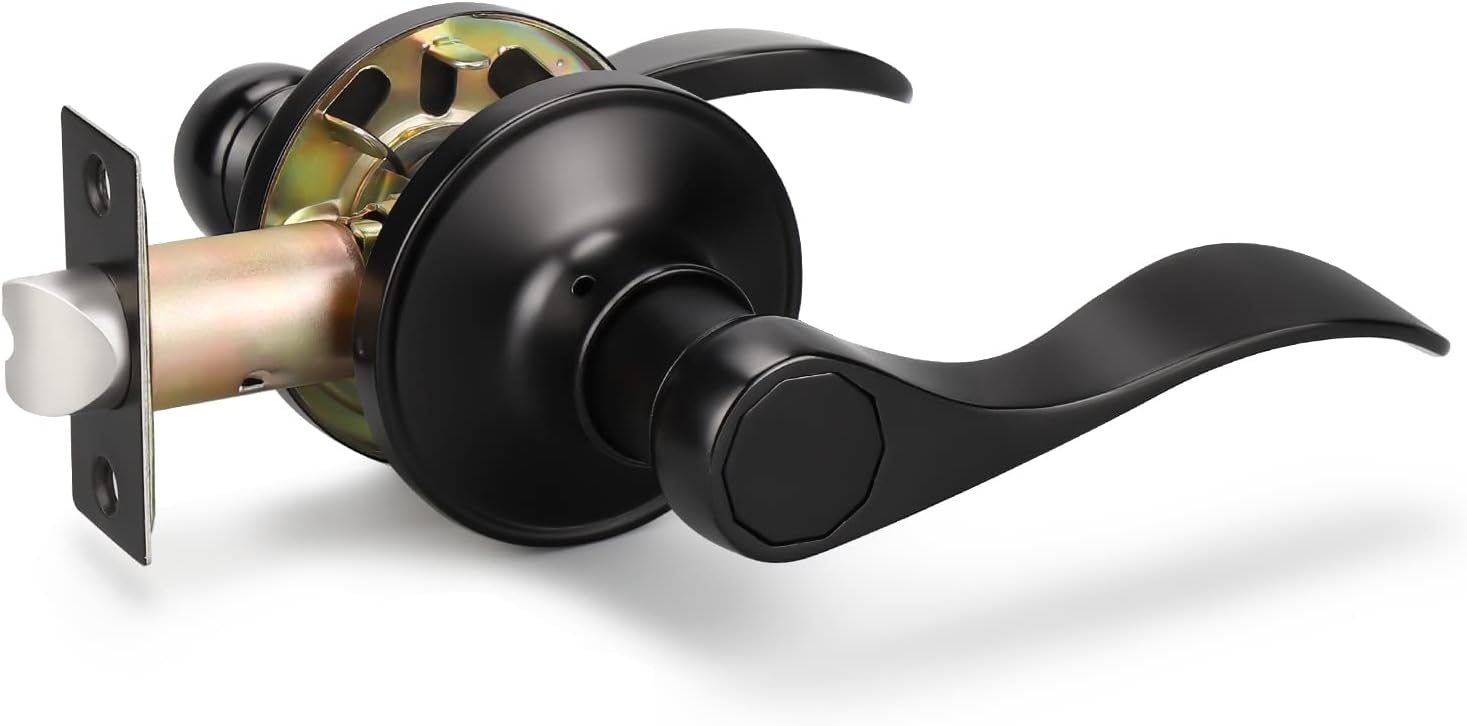 Matte Black Privacy Door Levers E6533