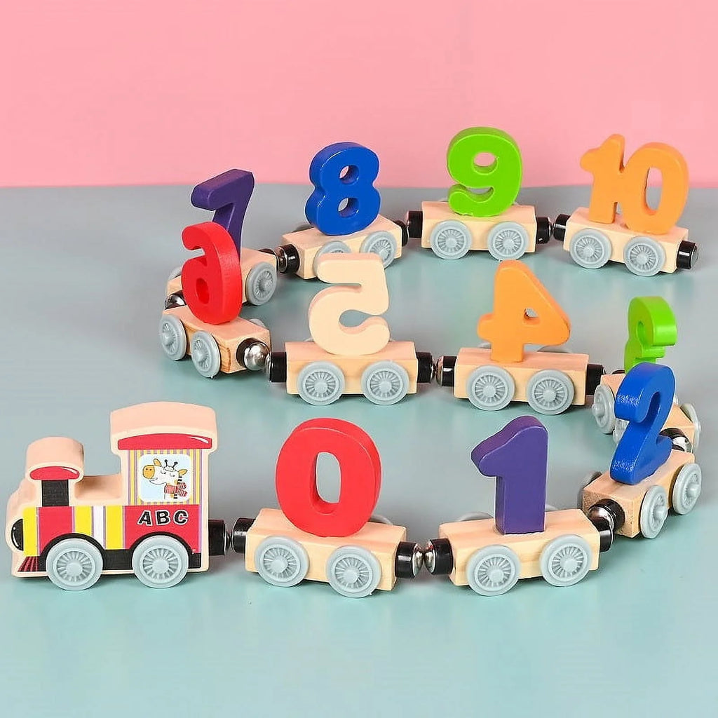 Wooden Magnetic Train Building Blocks Puzzle Toys D596