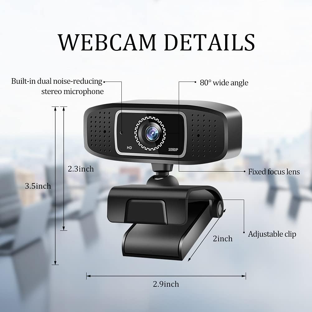 2 Pack 1080P Webcam with Built-in Microphone USB for PC Computer Q8536