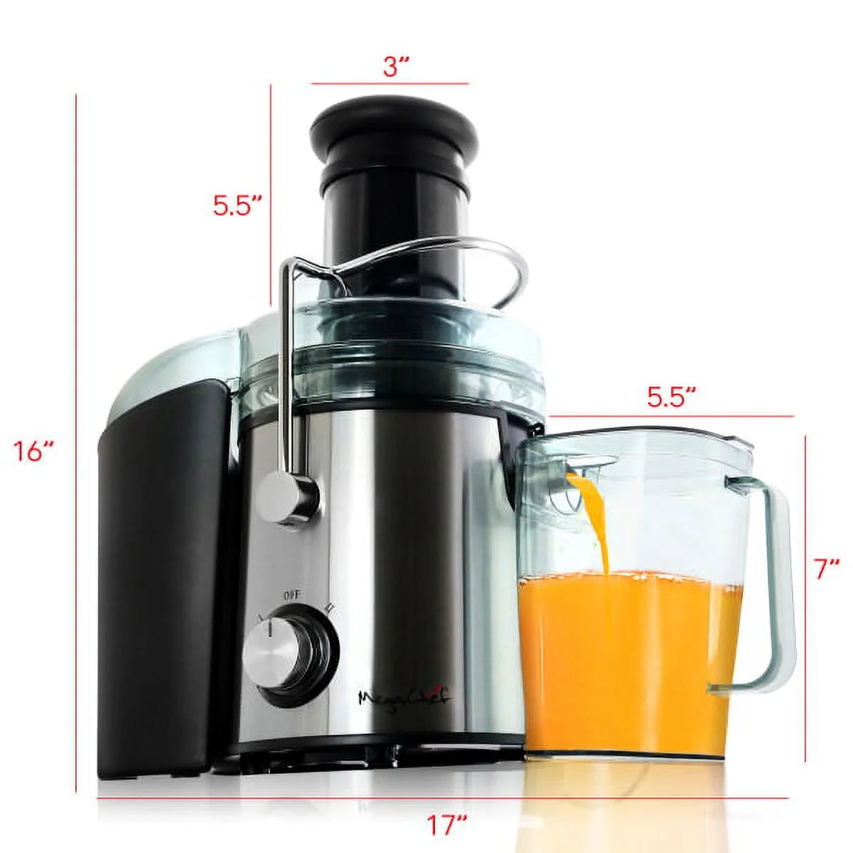 Silver Dual-Speed Centrifugal Juicer H7661