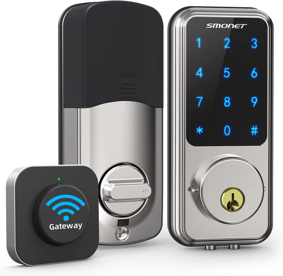 Smart Door Lock Keyless Entry Deadbolt with Gateway Hub Z160142