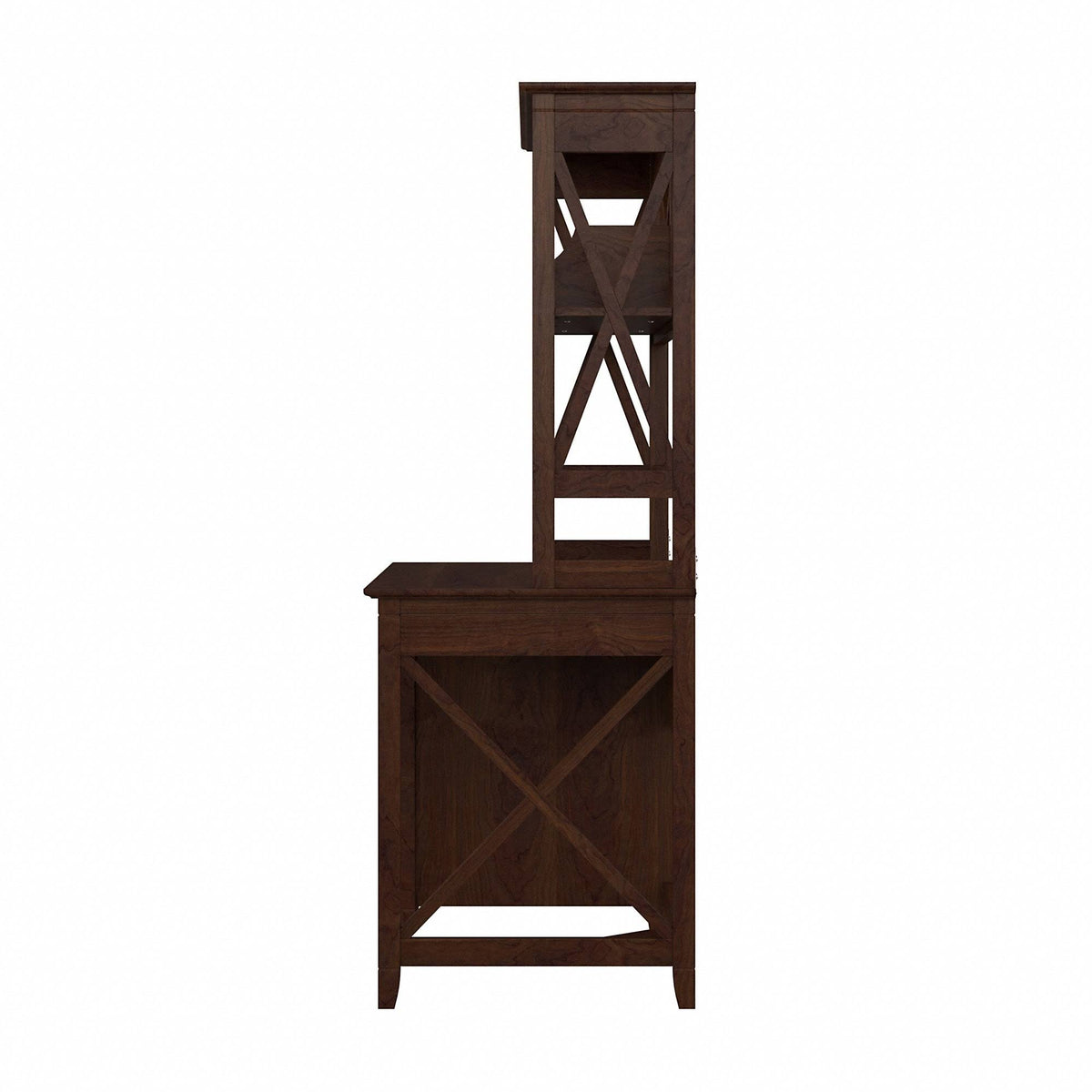 Washed Gray Engineered Wood Small Computer Desk with Hutch I7748