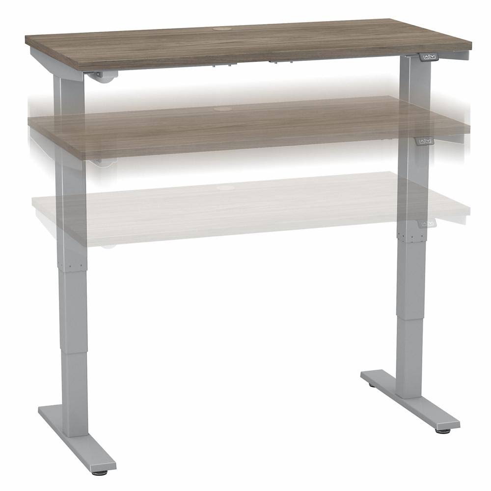 Electric Height Adjustable Standing Desk in Modern Hickory Y35664