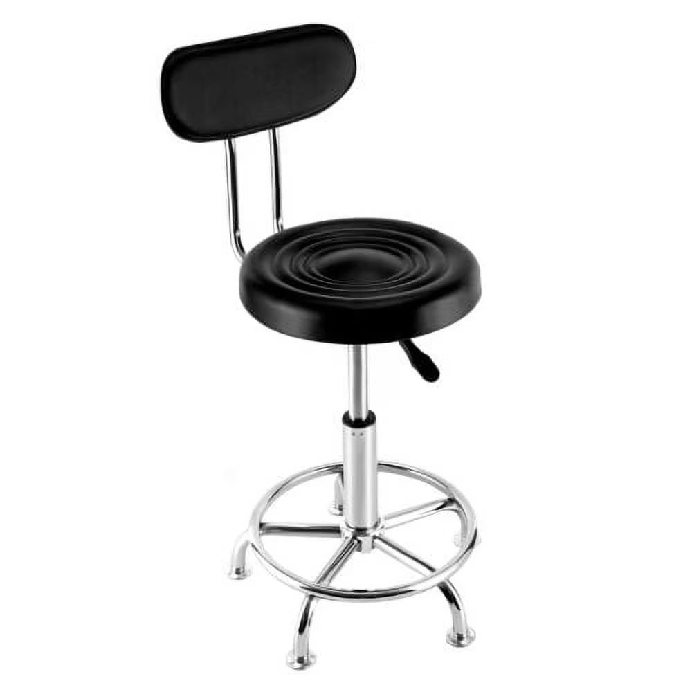 Hydraulic Height-Adjustable Leather Garage Stool A2611