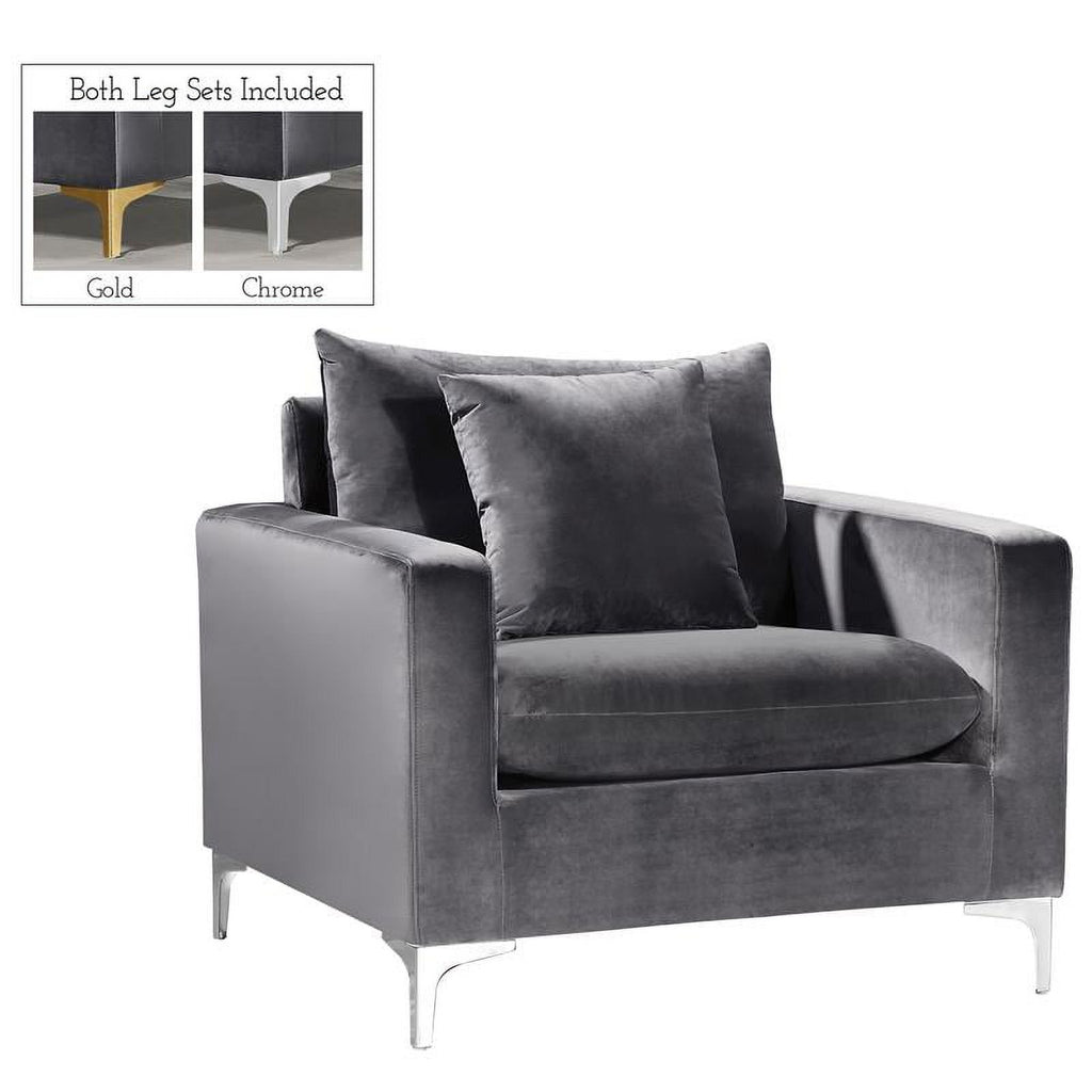 Gray Velvet 3-Piece Sofa Set U808387