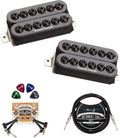 Humbucker Set with Guitar Picks, Patch Cables, and Instrument Cable I9010