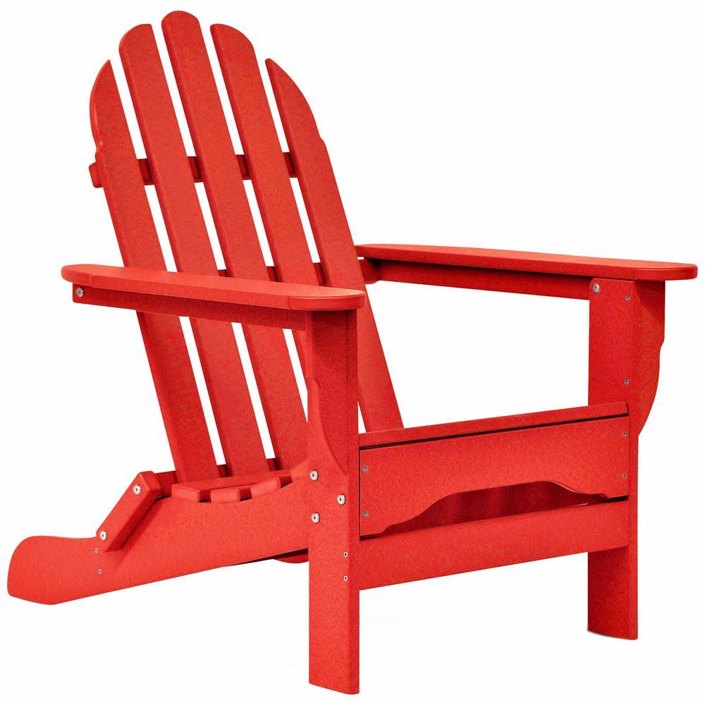 Bright Red Plastic Adirondack Chair X181
