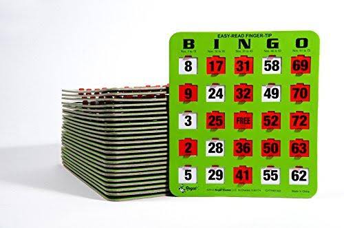 Green Bingo Heavy Duty 5 Ply Jumbo Shutter Slide Cards A48383
