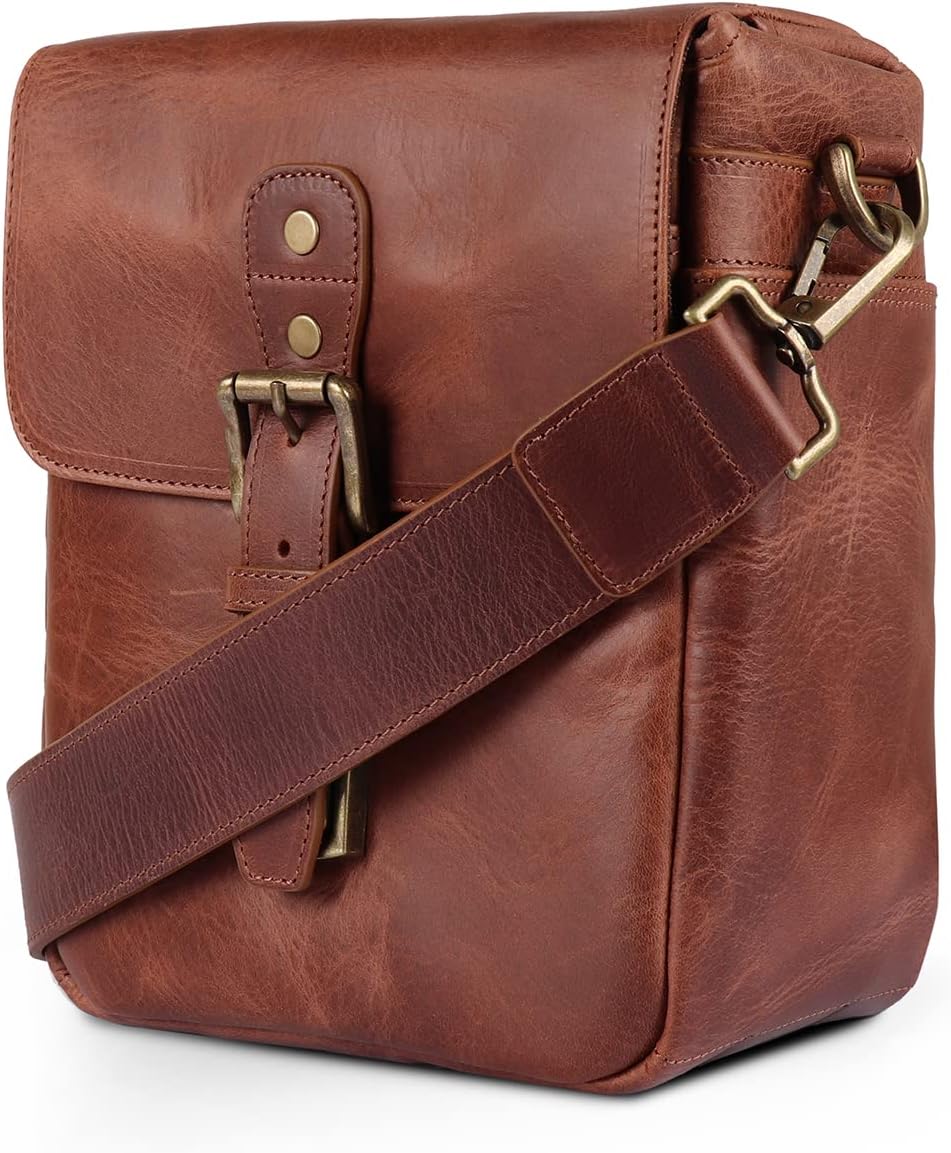 Genuine Leather Camera Messenger Bag V941