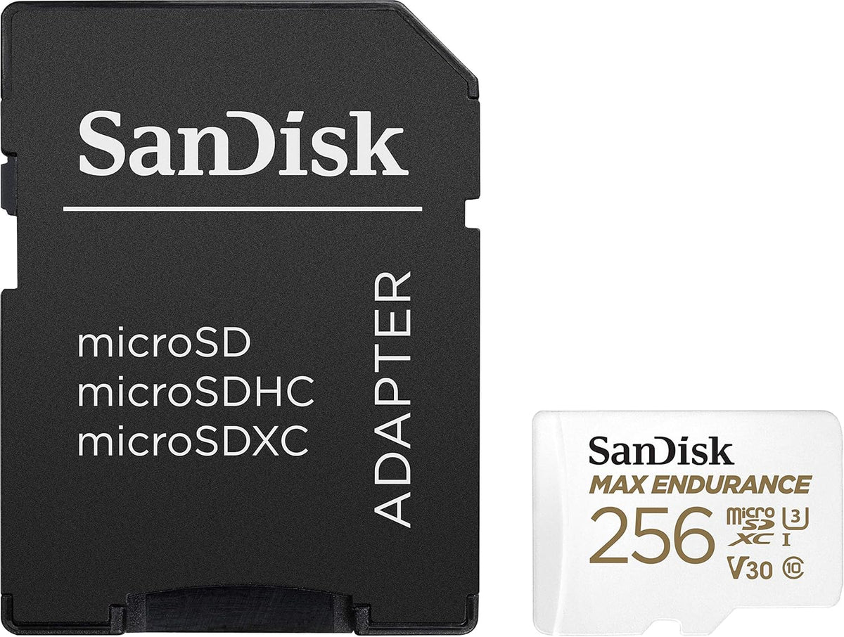 256GB MAX Endurance microSDXC Card with Adapter, C10, U3, V30, 4K UHD, Pack of 2 T93380